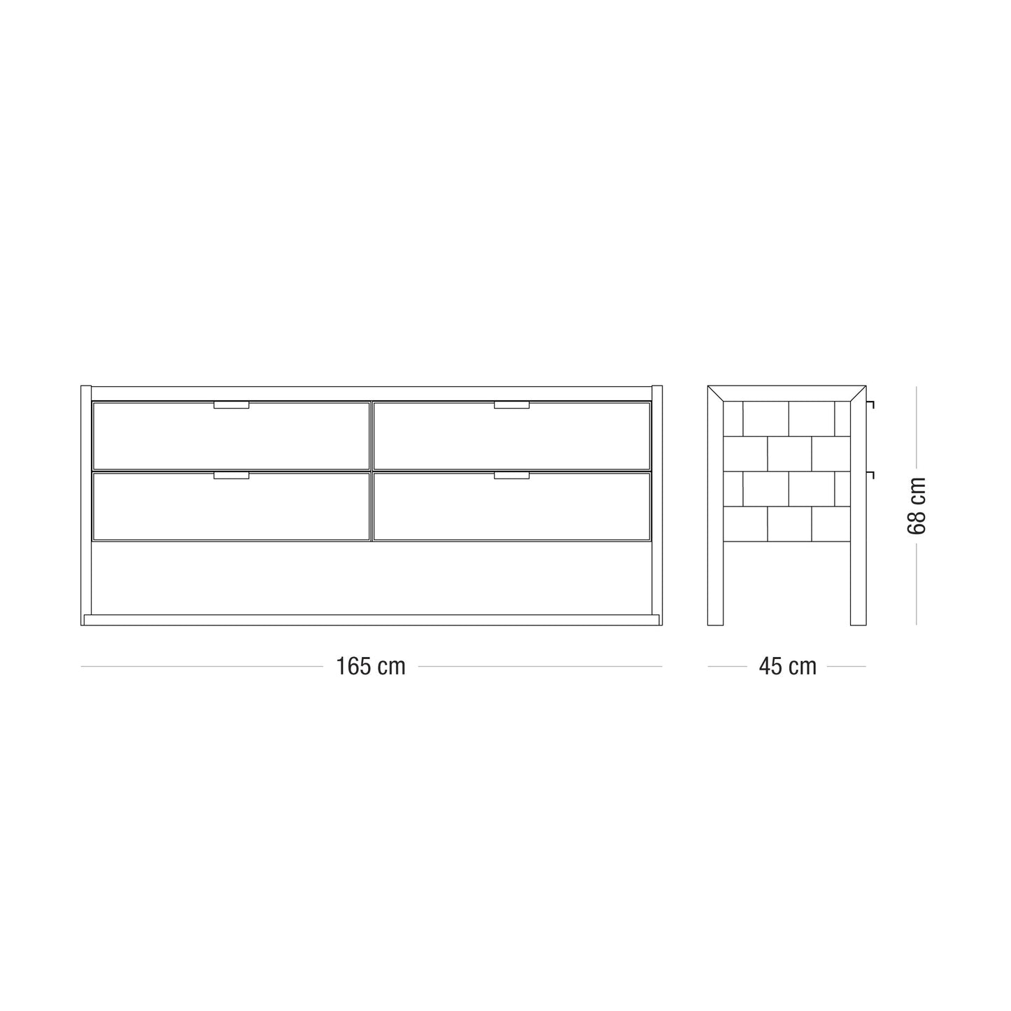 'Buenos Aires' Low Dresser - 4 drawers