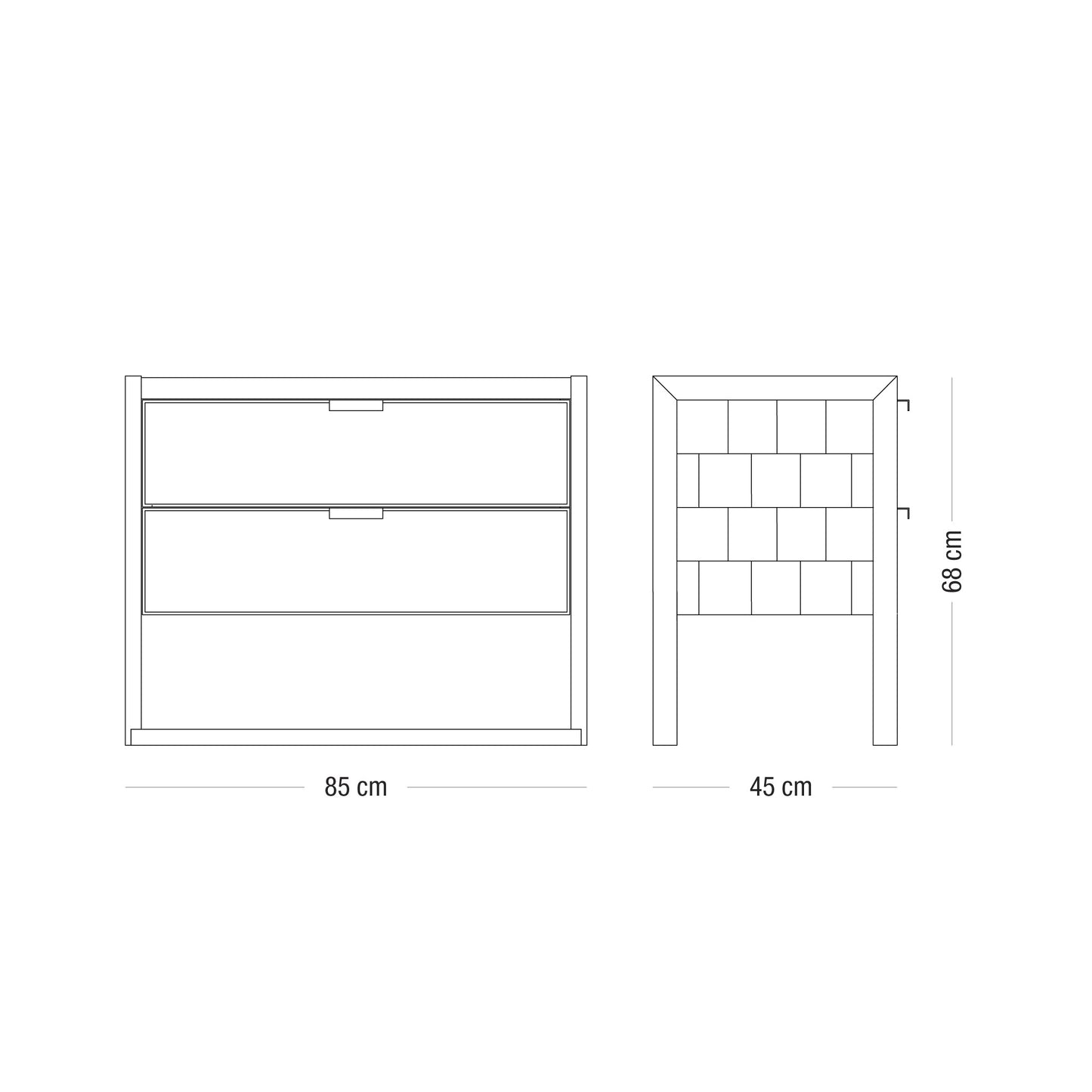 'Buenos Aires' Tall Dresser - 2 drawers