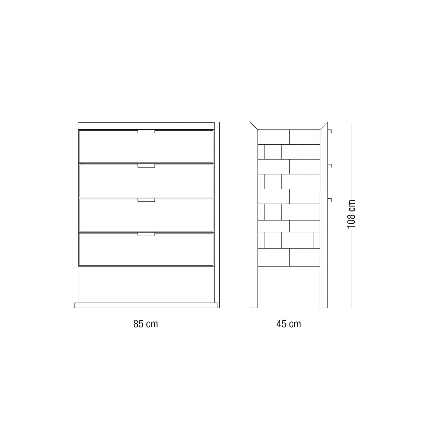 'Buenos Aires' Tall Dresser - 4 drawers