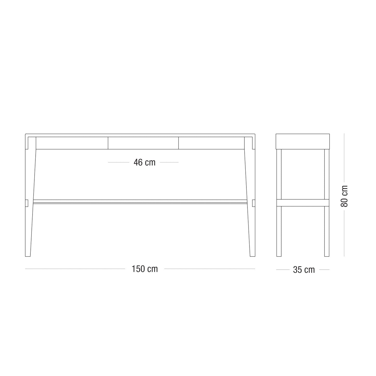 'Flaco' console - with shelf