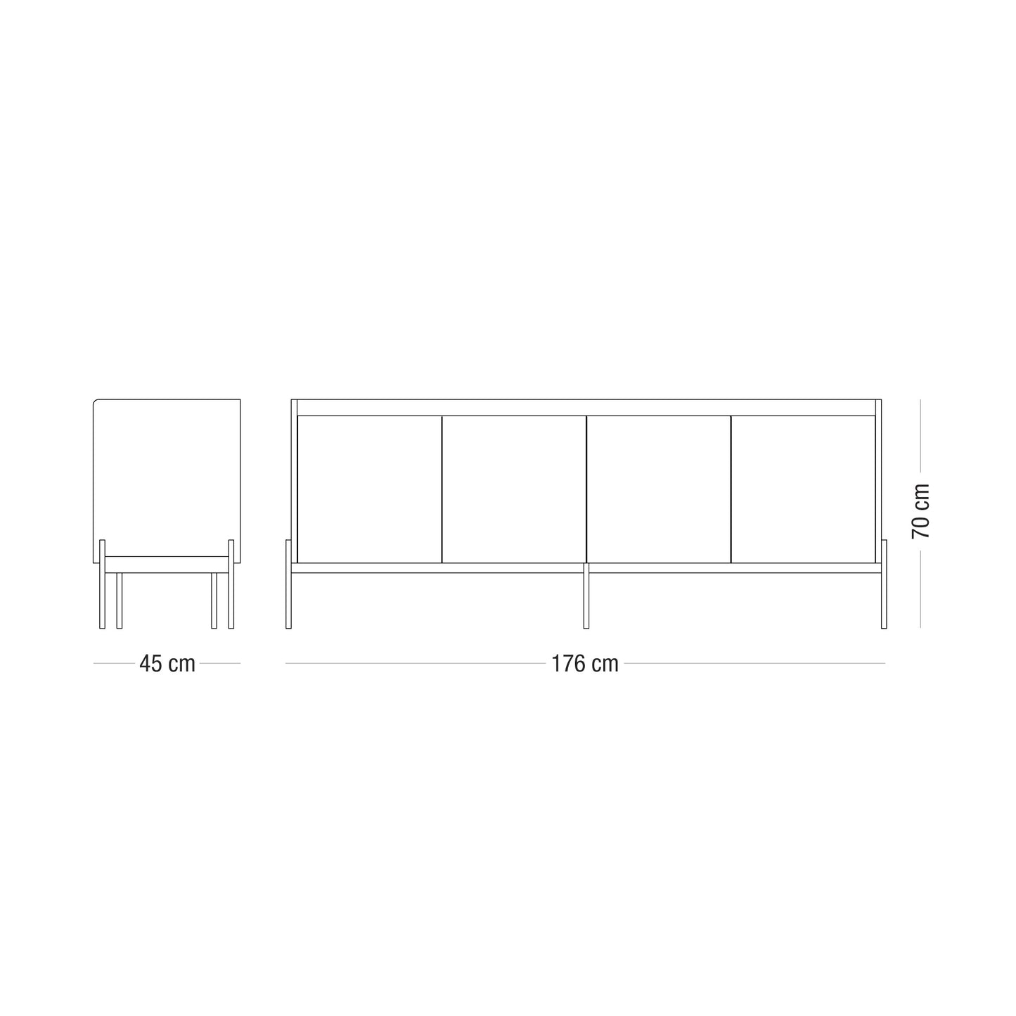 'Yerta' Low Dresser - 4 Doors