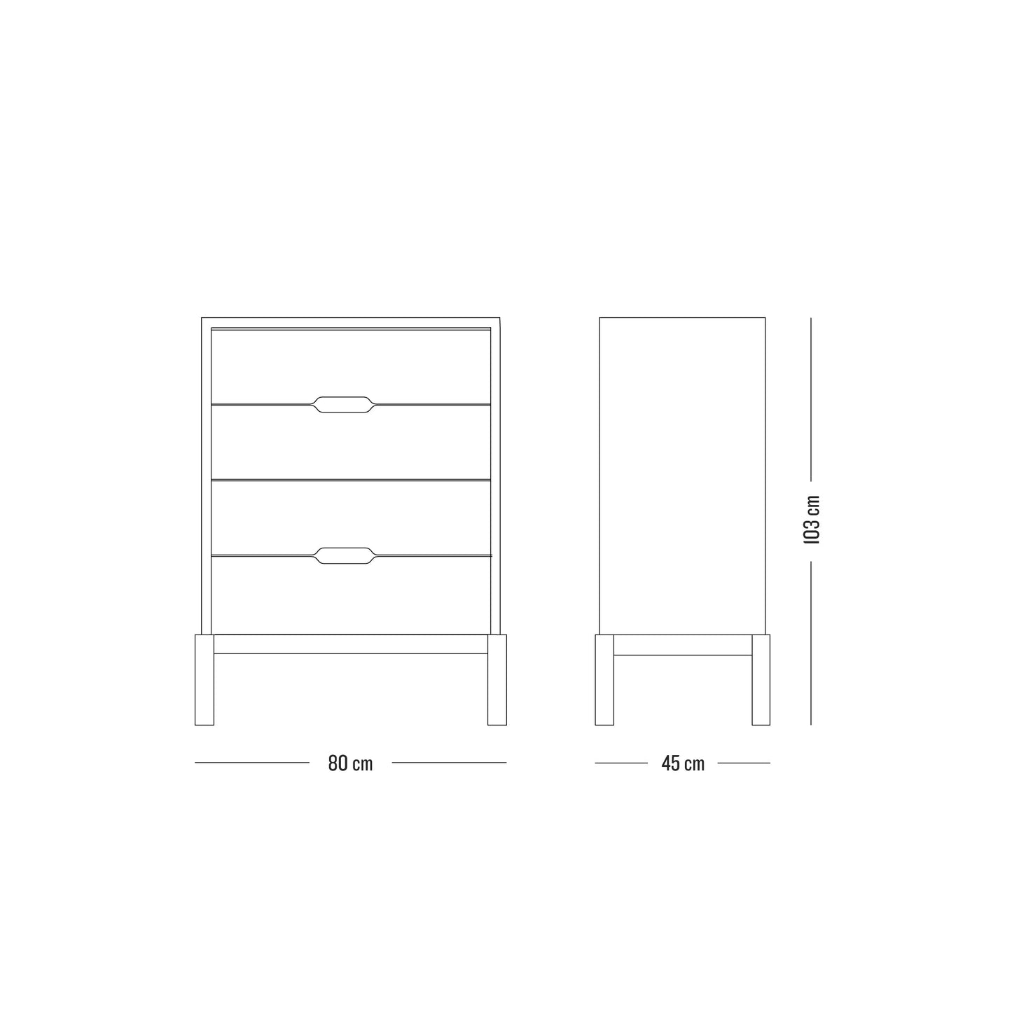 'Canchewow' High Dresser 4 drawers