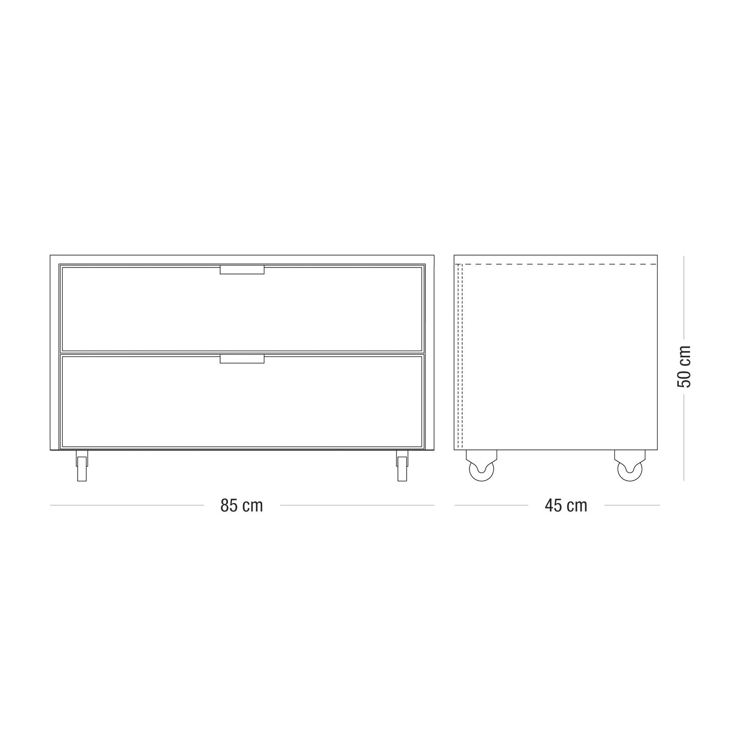 'Pappo' 85 drawer chest - with wheels