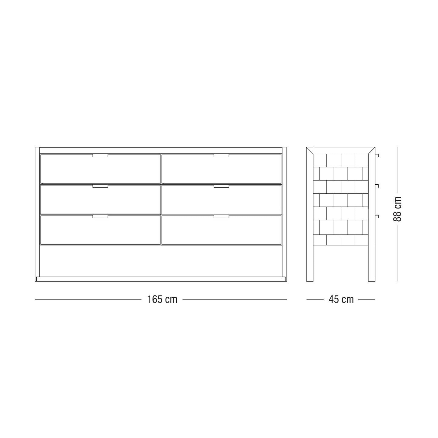 Low Dresser 'Buenos Aires' - 6 drawers