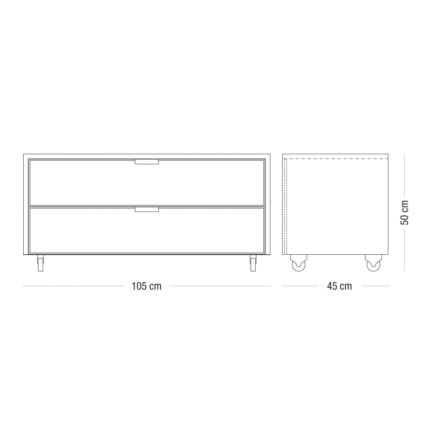 'Pappo' 105 drawer chest - with wheels